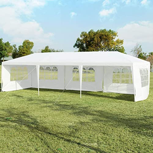 COSTWAY Carpa 3 x 9 Metros Pabellón de Jardín Carpa de Cerveza para Fiesta Boda Camping