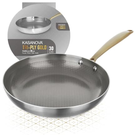 KASANOVA Padella 30 cm triplo strato Tri Ply - Gold
