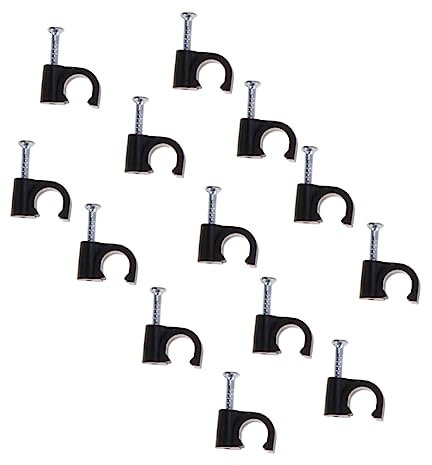 OSALADI Clip de Cables Organizador Fijador de Cables Pared Clips de Plástico para Hogar y Oficina Color Negro