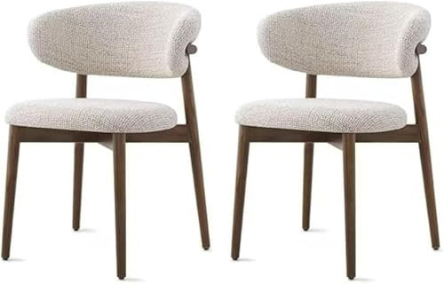 Générique Lot de6 chaises de Salle à Manger en Noyer avec accoudoirs en Bois de Noyer Beige - Meuble décoratif avec Base en Bois de Ferme Vintage pour Cuisine, Salle à Manger, café