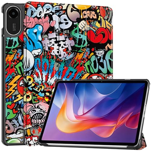 Vakarey per Xiaomi Redmi Pad 2 Cover,Ultra Sottile Intelligente Custodia per Redmi Pad 2 4G 11 Pollici 2025,Graffiti
