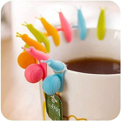 5 Piece Snail Silicone Tea Bag Holder, Tea Infuser Strainer Clip, Snail Shape Silicone Tea Bag Holder Cup Snail Shaped Candy Tea Infuser Strainer Clip Nice Design