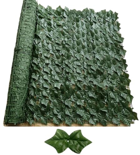Brise-vue en lierre artificiel - 50 x 300 cm et 50 x 500 cm - Décoration de jardin et balcon - Verdure feuillue pour clôture extérieure - Élégant mur de plantes pour l'intimité.