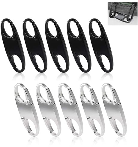 Ztolbriy Reißverschluss Schloss 10er Set - Diebstahlsicherer Rucksack Verschluss, Taschendiebstahl Schutz für Gepäck, Handtasche, Geldbörse, Reise & Alltag (Schwarz, Silber)