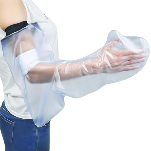 XIHXWL Waterproof Arm Cast Cover for Shower, Reusable Plaster Protector Arm Sleeve, Full Waterproof Cast Cover for Bathing, Wound Dressing, Burns, Bandages & Tattoo Care – Keep Cast and Dressings Dry