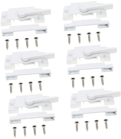 DOITOOL 6 Juegos Cerraduras para Ventanas Corredizas Derecha Cierre Cam para Ventanas Verticales y Horizontales Doble Diseño Clásico de para Seguridad y Compatibilidad Múltiple