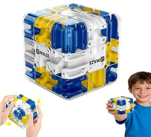 Cubo de Rompecabezas de Laberinto 3D,Cubo Laberinto 3D de Gran Tamaño,Juego de Rompecabezas lógico con Bola rodante,Juguete Interactivo,Regalo de Cumpleaños para Niños y Adultos