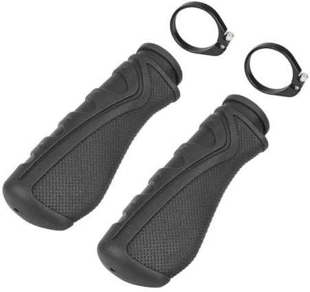 MoSundi Empuñaduras para manillar, goma suave, antideslizante, absorción de golpes, para scooters eléctricos y bicicletas con tubos de manillar de 22 mm, color negro