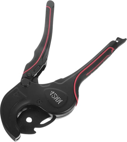 Alipis Tagliatubi Manuale in Acciaio Inossidabile Nero Cricchetto, Forbici per Tubi Pvc, Pp e Pe da 0-42mm, Utensile Durevole per Uso Domestico e Idraulico