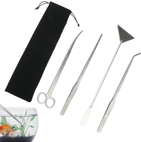 Outils pour d'Aquarium | Ciseaux Longs En Acier Inoxydable Anti-Rouille - Kit D'Outils Pour D'Aquarium Et De Bac À Poissons,Pour Entretien, Taille Et Détail Aquariums Eau Douce Et Salée, Bureau Et Mai
