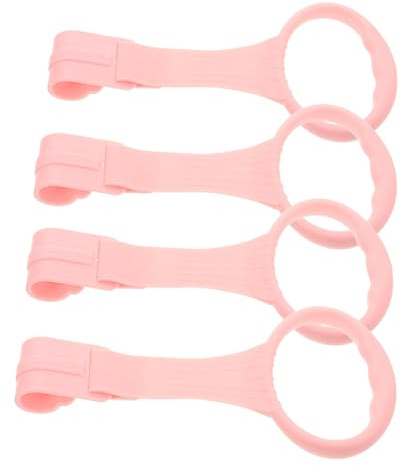 HAMPPLIES Anillas de Tracción para Bebés Portátiles 2 Unidades Color Rosa, Anillas para Cama Infantil y Parque, Ayuda para Aprender a Caminar y Ejercitar Fuerza en Pequeños