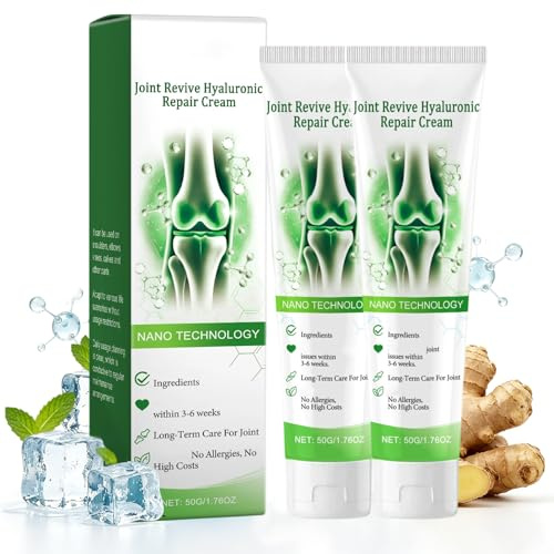 Hyaluronsyra Joint Cream, 2 st Hyaluronsyra Joint Cream Mot obehag, Kurkuma Ledgångscreme Ledvårdscreme för rygg, nacke, händer & knän, djup näring Lugnande, Skonsam vård