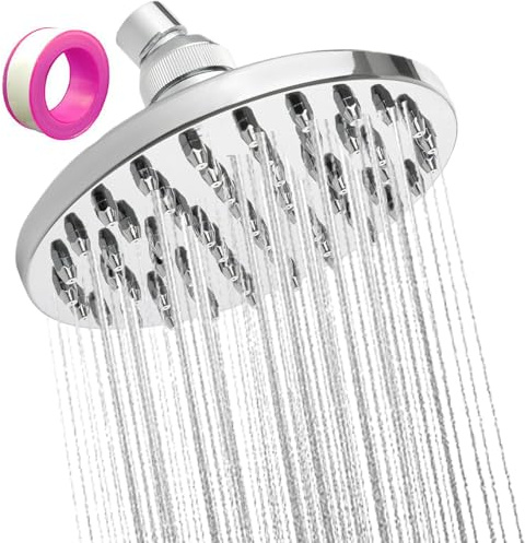 Runde Regendusche Duschkopf 15 cm Groß mit Gleichmäßiger Wasserverteilung,Silber für Solardusche Kopfbrause Regendusche Brausekopf einzeln