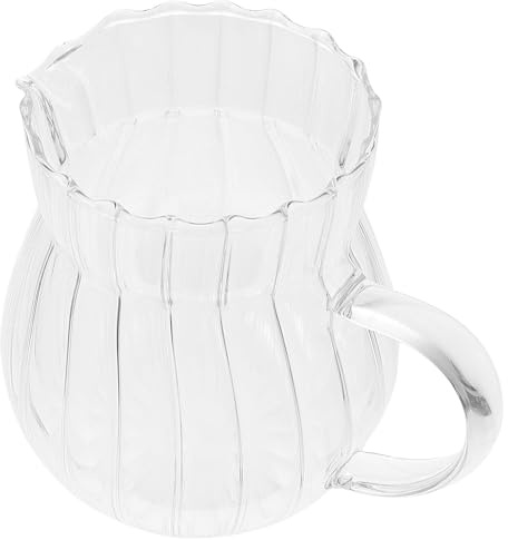 Outanaya Petit Pichet à Lait Verre Transparent Verseur Pratique pour Café et Lait à Domicile Surface Lisse Facile à Nettoyer Matériau Verre Design Anti-goutte pour Utilisation