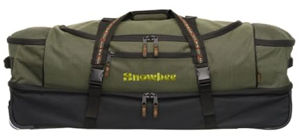 Snowbee XS Deluxe Travel Rolling Bag with Pull Out Handle & Two Way Zip Closure - Green/Black, One Size