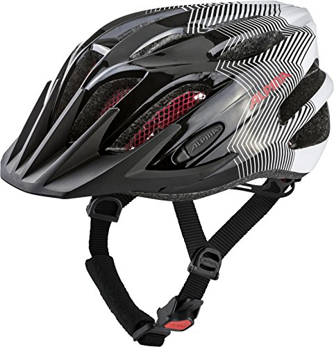 Alpina Kinder Fahrradhelm, Black-White-Red, 50-55 cm