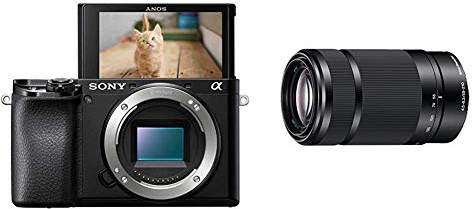 Sony Alpha 6100 - Cámara Evil APS-C (Enfoque automático 0.02s, Eye AF para Personas y Animales, grabación de vídeos en 4K y Pantalla inclinable) + Sony SEL55210 - Objetivo de Distancia Focal 55-210m