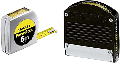 Stanley 0-33-932 Flessometro Powerlock 5M Lettura Diretta & 1-32-125 Flessometro Panoramic 3M
