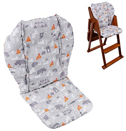 Cuscino Spesso Per Seggiolone In Legno,Imbottito Per Seggiolone, Tappetino Per Fodera Per Sedia Da Pranzo Per Bambino Universale Passeggino Cuscino(grigio)