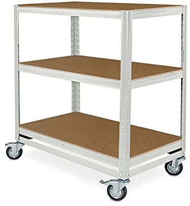 BRB Kommissionierwagen/Etagenwagen mit 3 Ebenen, BxTxH 900x500x1030 mm, Tragkraft 200 kg (lichtgrau)