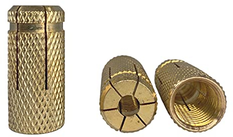 Confezione da 4 ancoraggi in ottone M16 x 42 mm, manicotto per bulloni di espansione, ancoraggio per mattoni in calcestruzzo, tasselli di espansione (4, M16 x 42 mm)