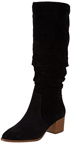 Amazon Essentials Women's Tall Block-Heeled Boots, Black, 11 UK