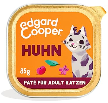 Edgard & Cooper Nassfutter für Katzen, (Huhn, 85g x 16), Getreidefrei, voll von frischem Fleisch und natürlichen Zutaten, geeignet für sterilisierte und aktive Katzen, hoher Proteingehalt