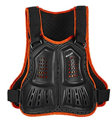 Hcclijo Motorrad Armor Weste Brust Wirbelsäule Rückenschutz Schutzausrüstung für Dirkbike Motocross Orange M