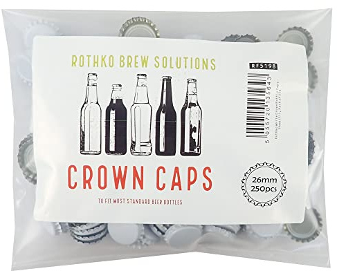 Rothko & Frost White Crown Bottle Caps - 26mm, Pack of 250
