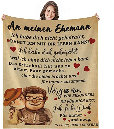 Bold And Brash Hochzeitstag Geschenke für Männer, Kuscheldecke für Meinen Mann, Jahrestag Hochzeitstag Geburstag Geschenke Liebesgeschenke für Ihn, Fleecedecke Flauschig 200x150cm