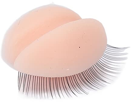 3 Pares de Párpados de Repuesto para Cabeza de maniquí, Práctica de Extensión de Pestañas, Párpados Extraíbles con Pestañas para Maquillaje de Práctica de Entrenamiento de Pestañas (Rosa)