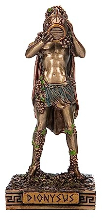 Dionysos Statue Bacchus griechischer Gott des Weins Traubenernte Miniatur Kaltguss Bronze Statue 8,4 cm