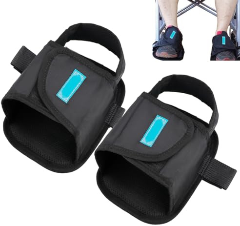 GYOTUU 2 soportes para zapatos de silla de ruedas, correas de seguridad para pies de silla de ruedas para silla de ruedas, correas de seguridad para pies fijos, ajustables, para restricción de asiento