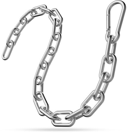 Gate Chain Lock, 23.6 Inch 304 Stainless Steel Chain Fence Gate Latch with Carabiner, Outdoor Hardware Lock Chain for Yards, Pet Cages, Horse Goat Dog Stall Barn and Fence Gates (Silver Dia 5mm-1Pc)