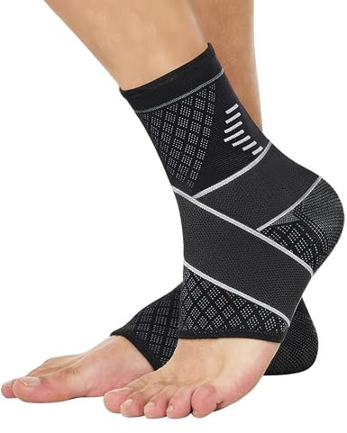 Faletony 1 Paar Knöchelbandage Einstellbares Sprunggelenk Bandage Fußbandage Knöchel Bandage für Herren und Damen für Sportschutz, Plantarfasziitis, Verlet zungserholung (M)