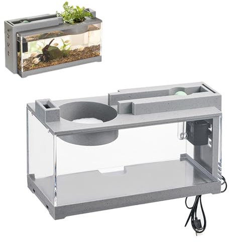 Schreibtisch Aquarium Komplettset - Mini Tischaquarium Mit Wasserpumpe, LED und Pumpe für Betta-Fische, Garnelen, Goldfische, Schildkröten