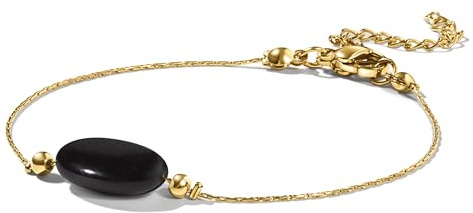 PURAJA Edelstein Armband Damen | 18k echt vergoldet | Handgefertigt | Mit Geschenkverpackung | Mutmacher | Motivationsgeschenk