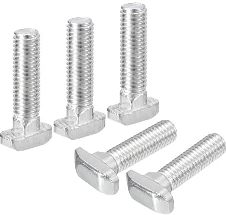 QUARKZMAN 10pz Bulloni a T-Slot, M8 x 35mm Vite a T Testa a Martello Perno a Inserimento per 4040 Serie Profilo Estruso Alluminio Scanalatura a T, Acciaio Inossidabile 304, Argento
