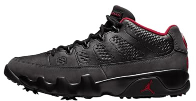 Nike Air Jordan 9 G golfskor för män, Svart/äkta röd/mörk kol, 44.5 EU