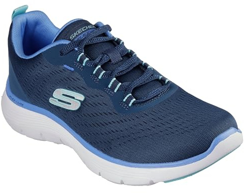 Skechers Women's Flex Appeal 5.0 New Path Sneaker, Navy Mesh/Blue Trim, 6.5 UK