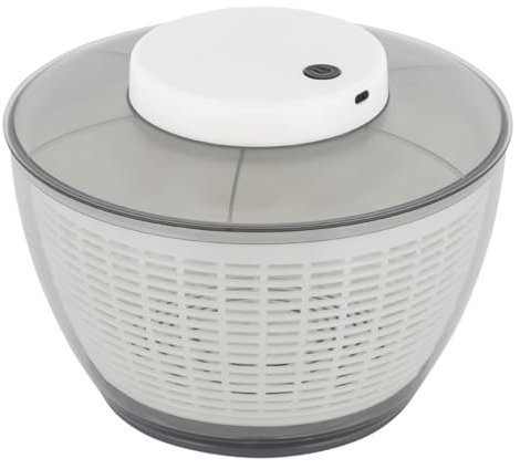 Loobiiny Essoreuse à salade électrique, 4,75 l, déshydrateur automatique de légumes, avec panier d'égouttement amovible pour le lavage et le séchage