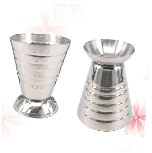 TIDTALEO Taza Medidora De Acero Inoxidable Con Doble Escala Onzas y Diseño Para Medición Precisa Para Cócteles y Bartending Profesional