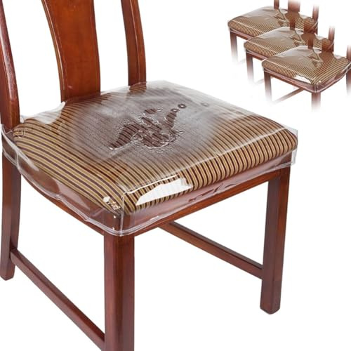 Aboiled Lot de 4 housses de chaise imperméables en plastique pour salle à manger - Protège des - Vinyle