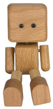 Orgonite Schüttelmann Wackelfigur Auto, Wackelfigur Holz, Lustige Auto Deko Armaturenbrett-Dekoration, Kreative Ornamente für Schreibtische, Schränke und Bürotische