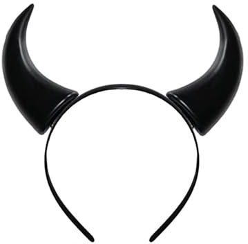 JUKOTA Cerchietto rosso per capelli con corna del diavolo vampiro, per feste in costume, per uomo e donna, per Halloween, carnevale e carnevale - nero