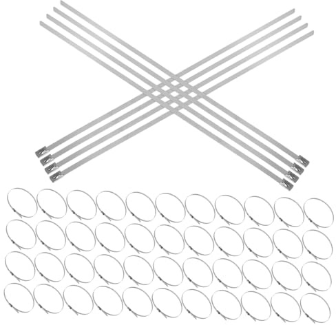 Yardenfun 200 Piezas Cintas de Acero Inoxidable Auto-bloqueantes Bridas Metálicas Resistentes Alta Temperatura para Tuberías Techos y Cercados Exteriores Uso Industrial y Taller
