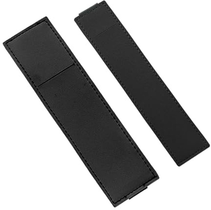 MALSSE Leder-Federmäppchen mit verstellbarem Gummiband, Leder-Bleistifttaschen für Hardcover, Notizbuch, Planer, Tagebuch, Notizbuch, Zubehör, Stift-Clip, 2 Stück, Schwarz
