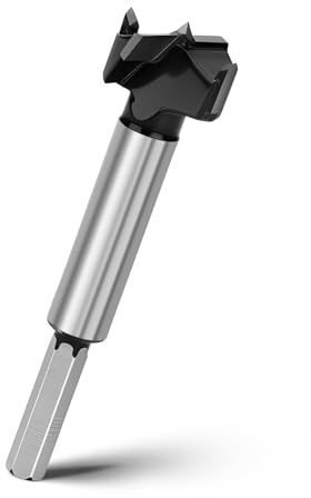 Forstner - Punta per legno, 25 mm, lunghezza 93 mm, con codolo esagonale per fori profondi per legno, legno duro, legno tenero