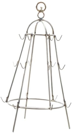 Anneome Estante Colgante de Acero Inoxidable para Barbacoa Práctico Soporte de Parrilla para Asar al Aire Estructura Resistente y Fácil de Limpiar Accesorio para Cocinar Carne y Verduras