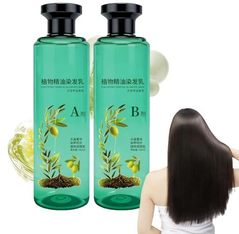 JINGLING Teinture Capillaire Pour Femmes,260ml Crème Nourrissante à l'Huile Végétale | Lot de 2 Flacons Colorants Professionnels,Couverture Cheveux Blancs-Gris Adultes Seniors Coiffeurs